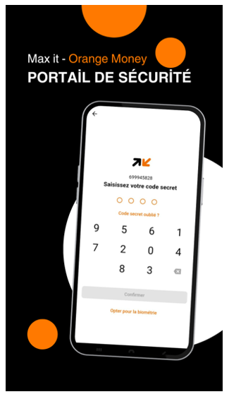 2 - Orange Money sur Max it - Portail de sécurité